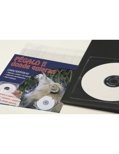 FUNDA CD/DVD IBERPLAS PVC 130x130 ADHESIVA (140µ) PAQUETE de 100