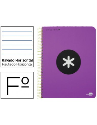 Cuaderno Espiral Color Violeta Fº 80 H